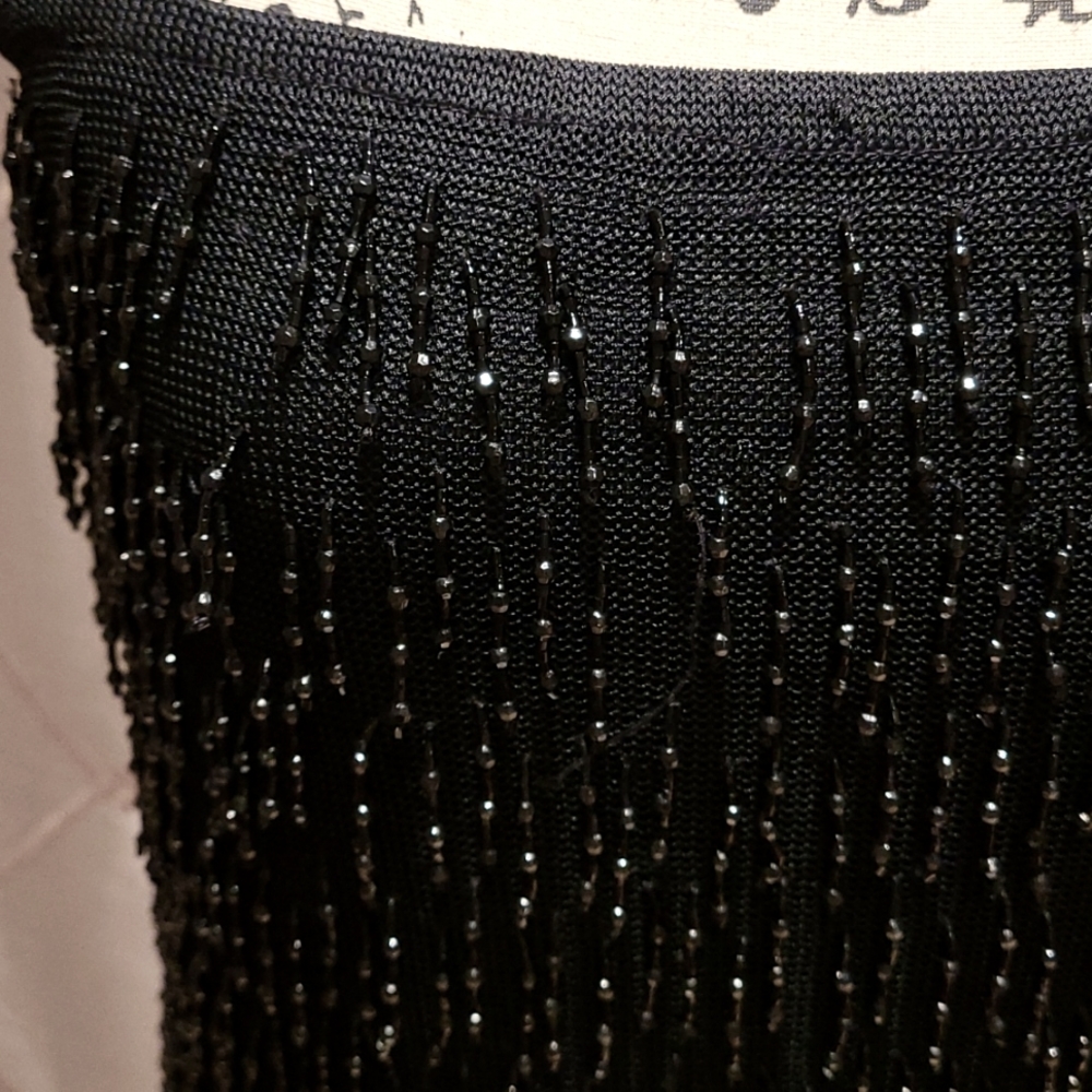 Moschino cheap and chic strapless dress/long skirt stretchy fabric with beading - Picture 3 of 8
